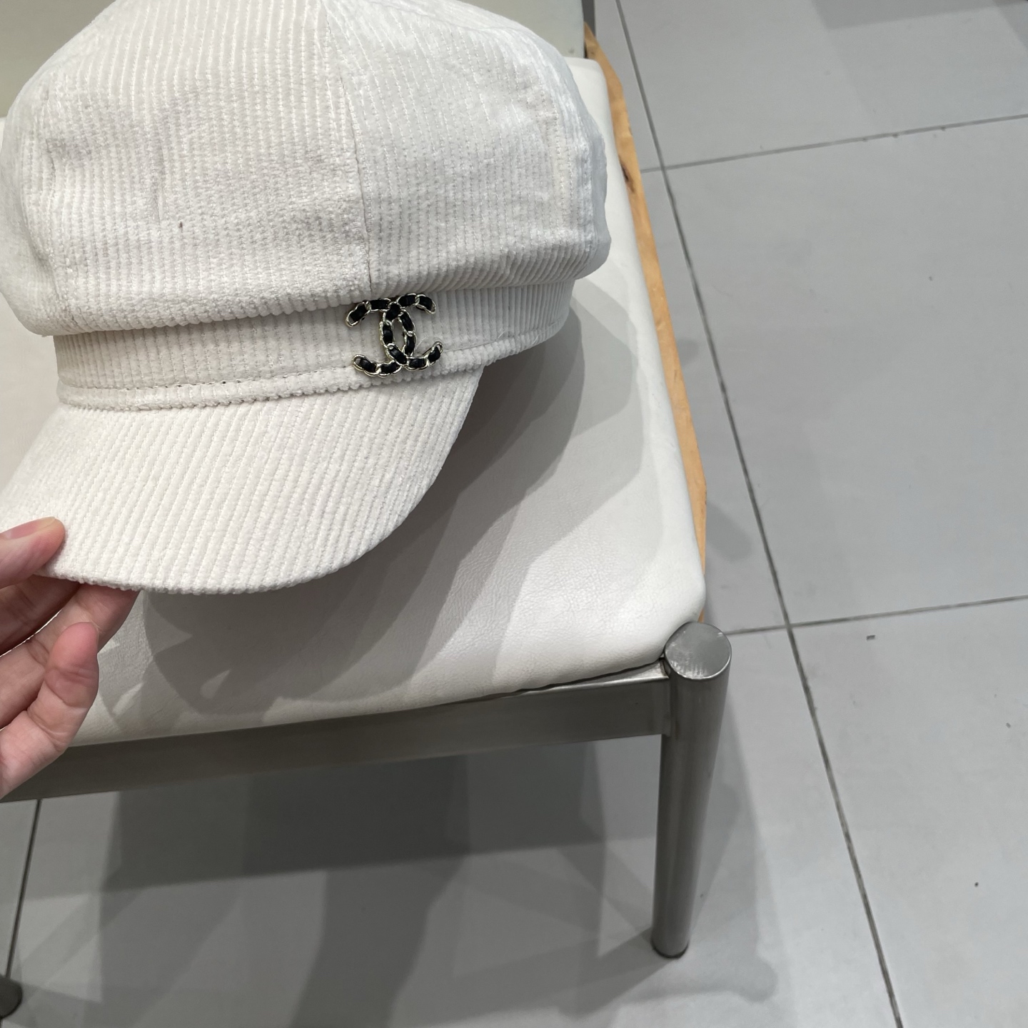  chane香奈儿l秋冬灯芯绒八角帽女复古做旧显脸小贝雷帽保暖画家帽潮