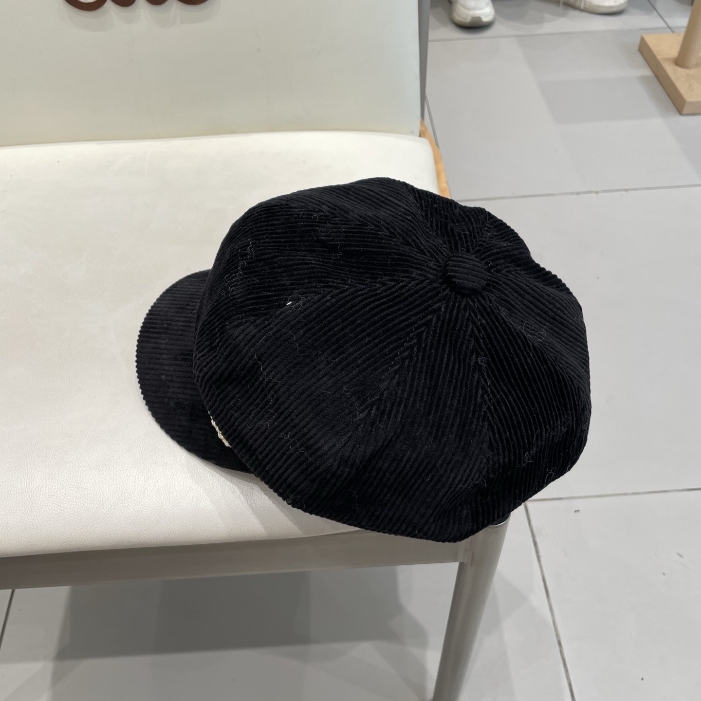  chane香奈儿l秋冬灯芯绒八角帽女复古做旧显脸小贝雷帽保暖画家帽潮