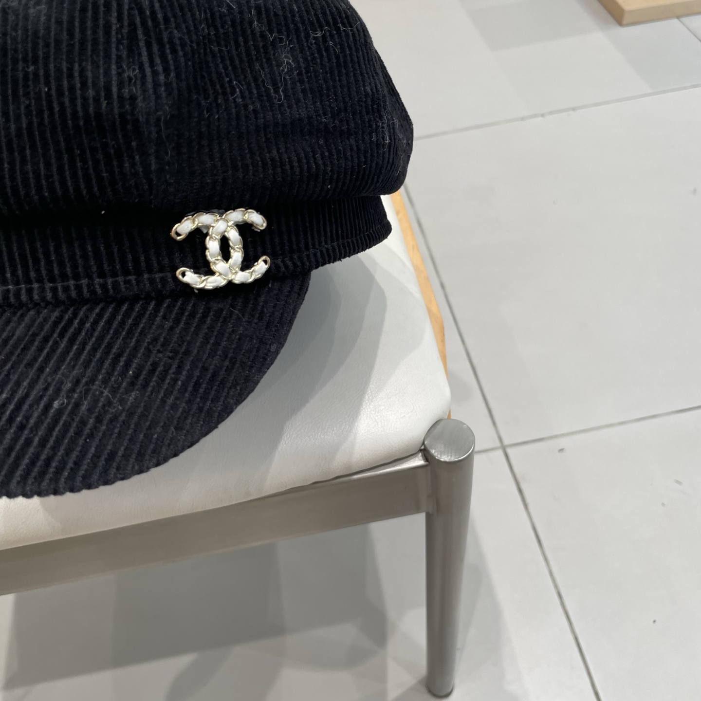  chane香奈儿l秋冬灯芯绒八角帽女复古做旧显脸小贝雷帽保暖画家帽潮