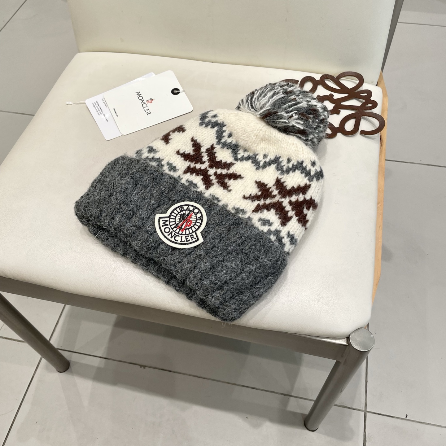  Moncler蒙口保暖百搭冬可爱圆针织帽帽女秋彩色毛球耳套头毛线帽冬季韩版顶护