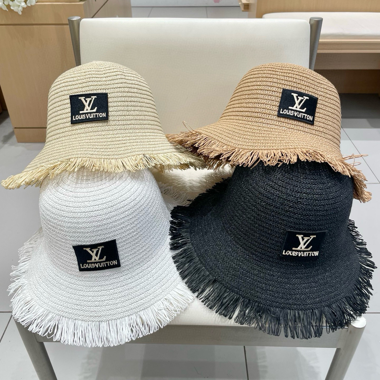 🧢路易威登棒球帽 LouisVuitton新款草帽女i帽子你女毛边春夏季出游户外遮阳帽时
