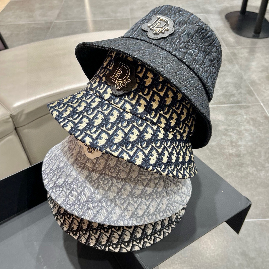  迪奥DIOR 春夏官网同步上线 韩版新款英式运动款重工定制款11原单品质 男女通用渔夫帽 绵麻地质面料