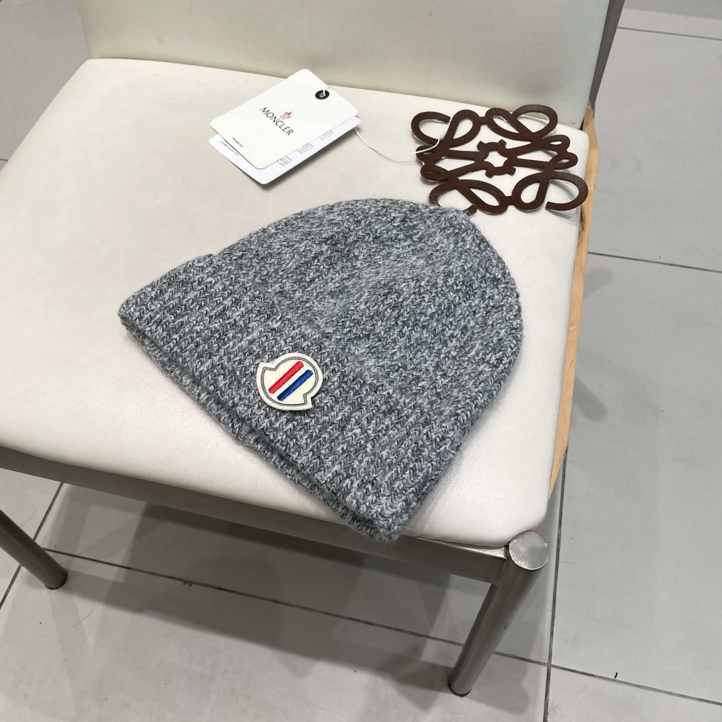 Moncler蒙口秋冬欧美跨境百搭简约无檐保暖针织帽女时尚户外毛线帽男