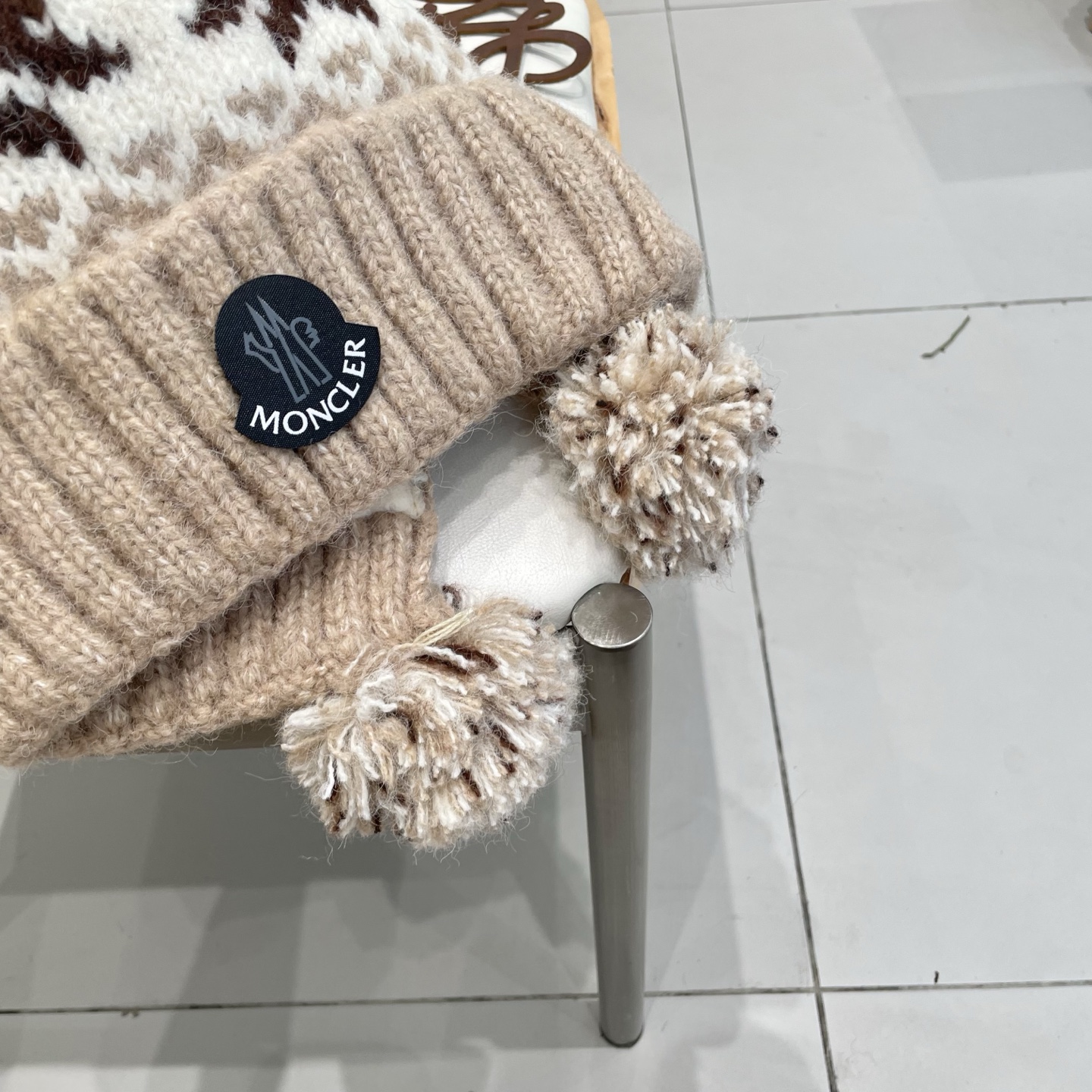 Moncler蒙口女秋冬季加绒加厚针织帽保暖护耳冷帽2025新款包头毛线帽
