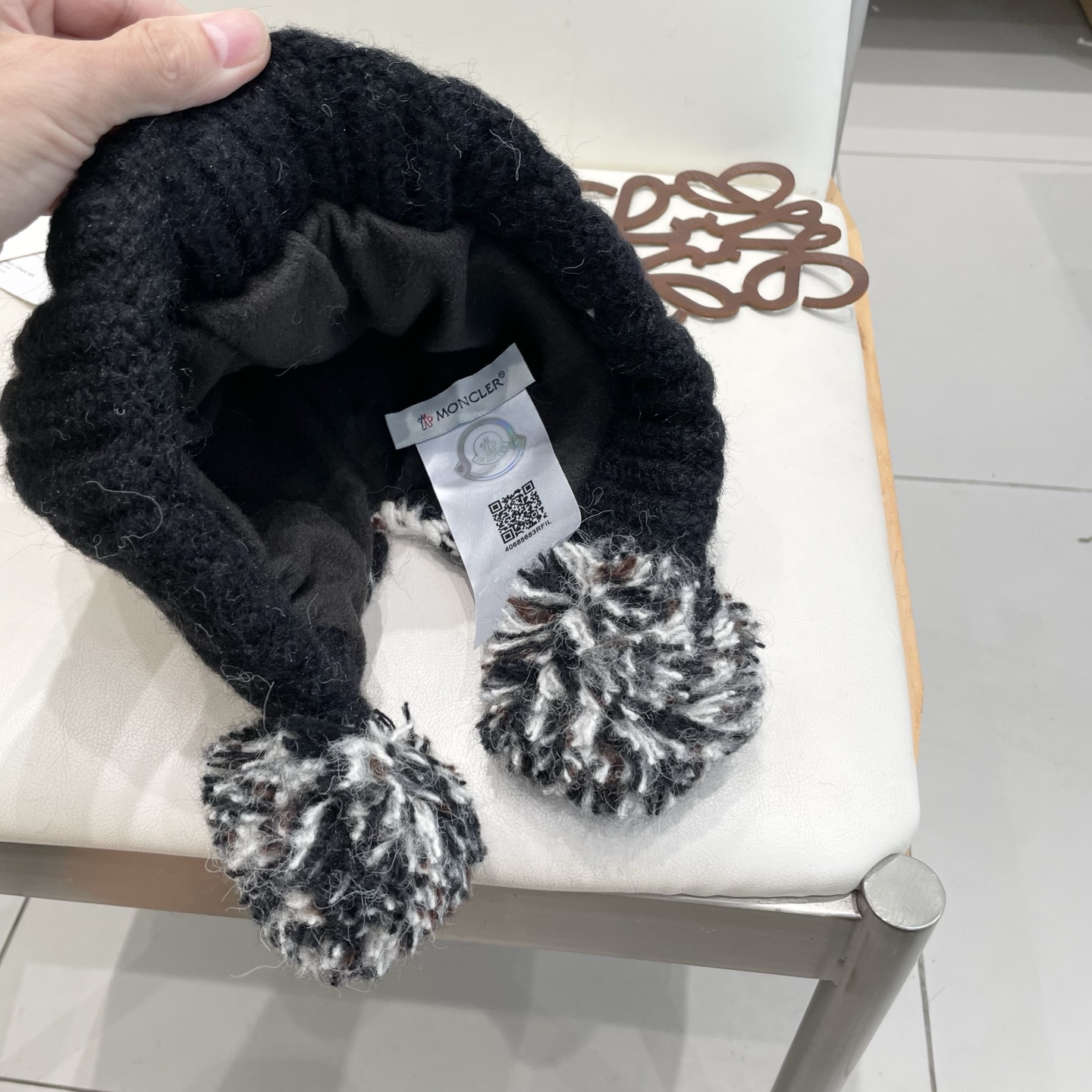 Moncler蒙口女秋冬季加绒加厚针织帽保暖护耳冷帽2025新款包头毛线帽