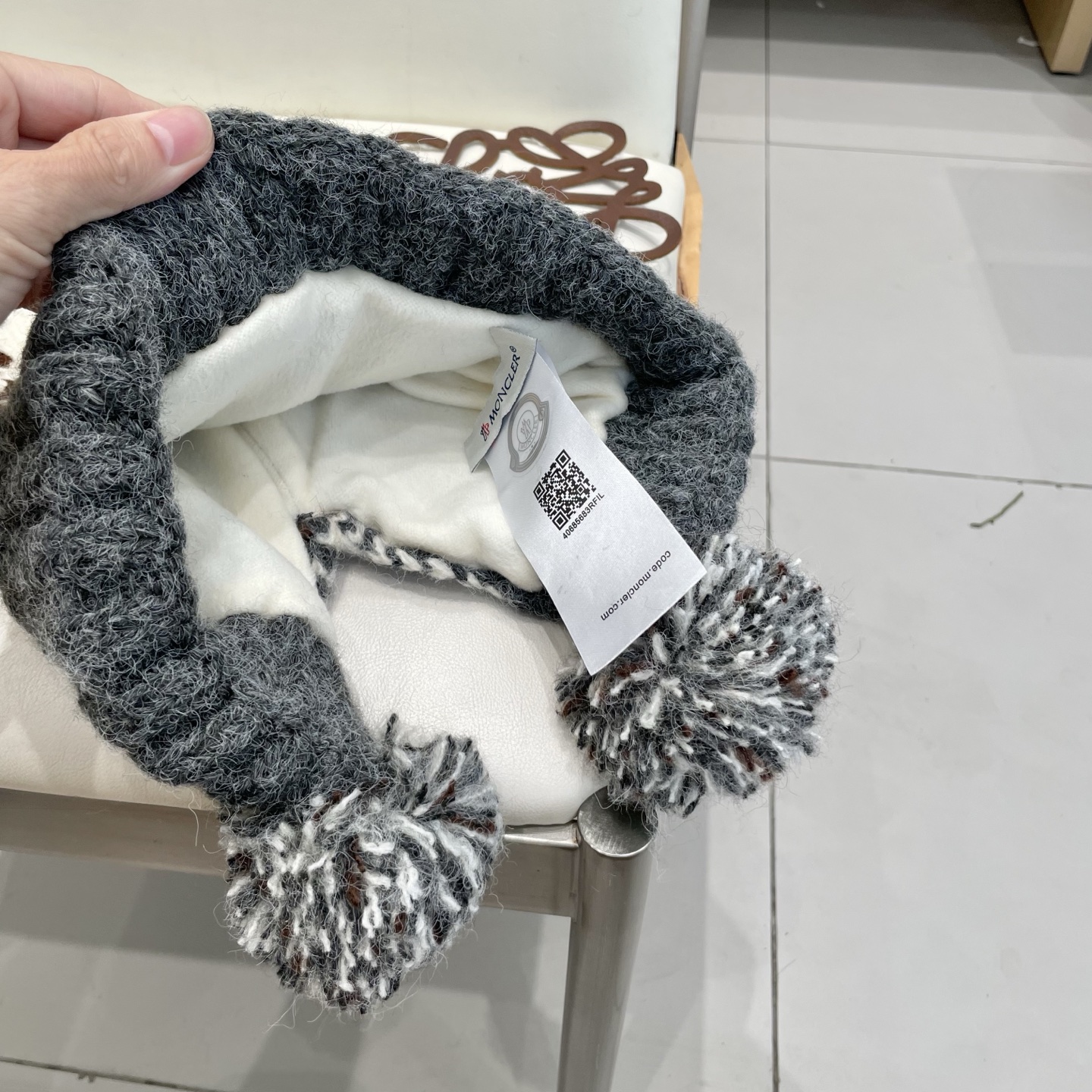 Moncler蒙口女秋冬季加绒加厚针织帽保暖护耳冷帽2025新款包头毛线帽