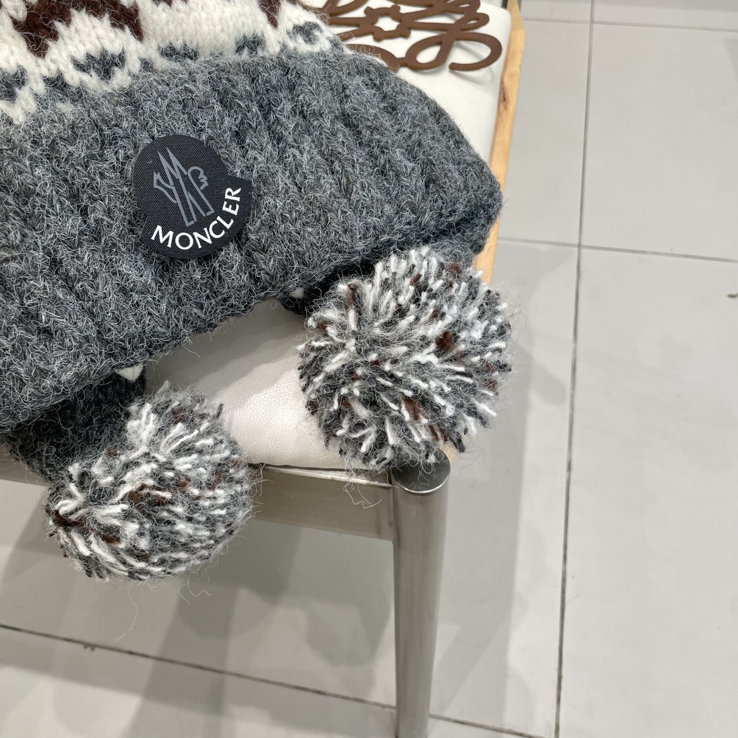 Moncler蒙口女秋冬季加绒加厚针织帽保暖护耳冷帽2025新款包头毛线帽