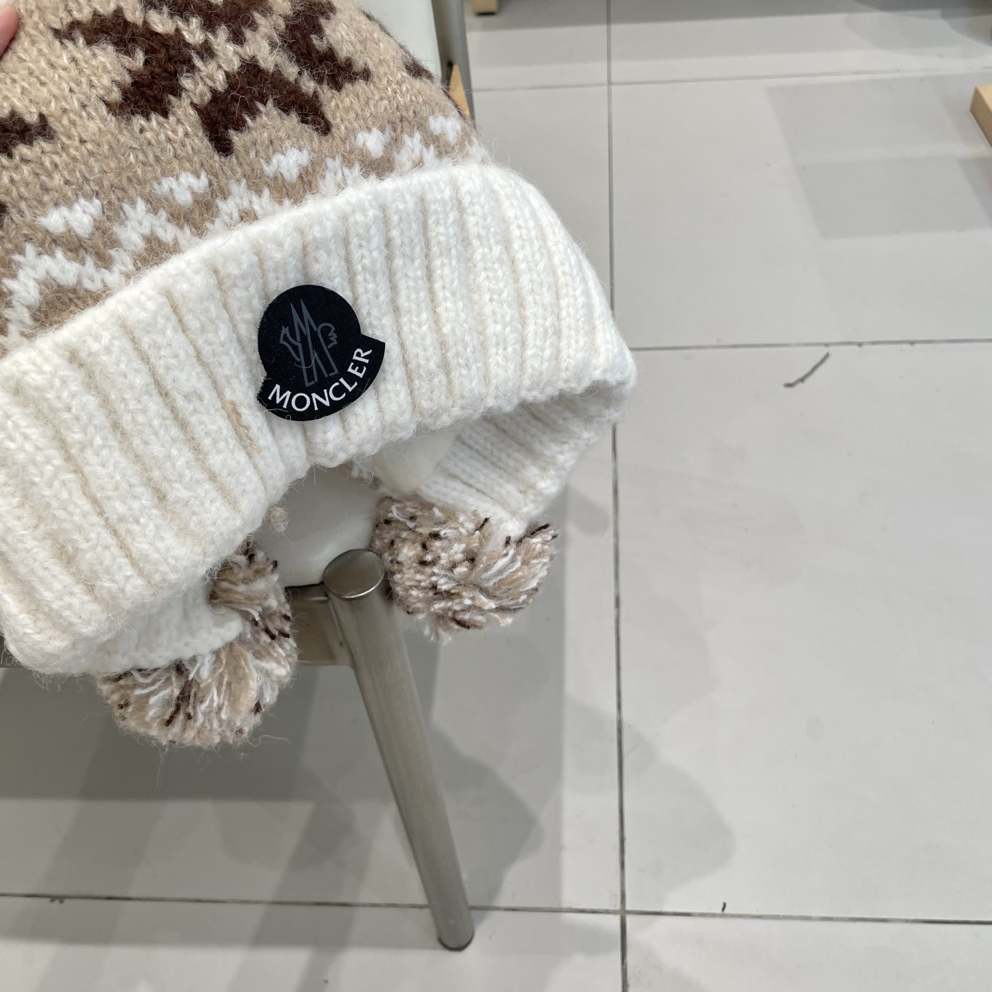 Moncler蒙口女秋冬季加绒加厚针织帽保暖护耳冷帽2025新款包头毛线帽