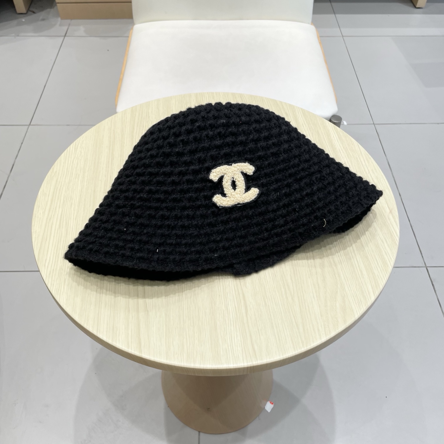 chanel香奈儿保暖米素颜女春夏帽格纹小水桶针织色潮渔夫帽子日系显脸盆帽遮脸