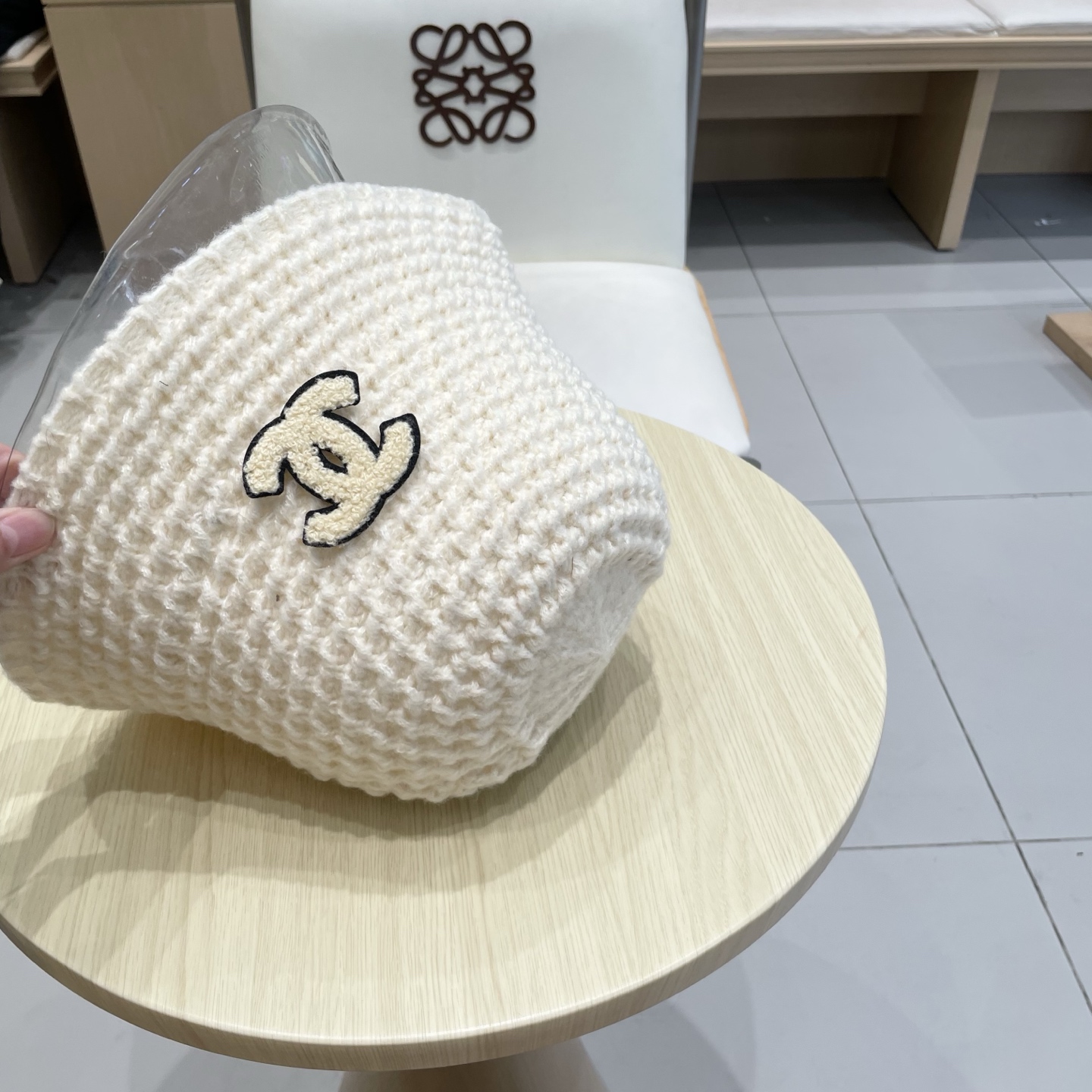 chanel香奈儿保暖米素颜女春夏帽格纹小水桶针织色潮渔夫帽子日系显脸盆帽遮脸