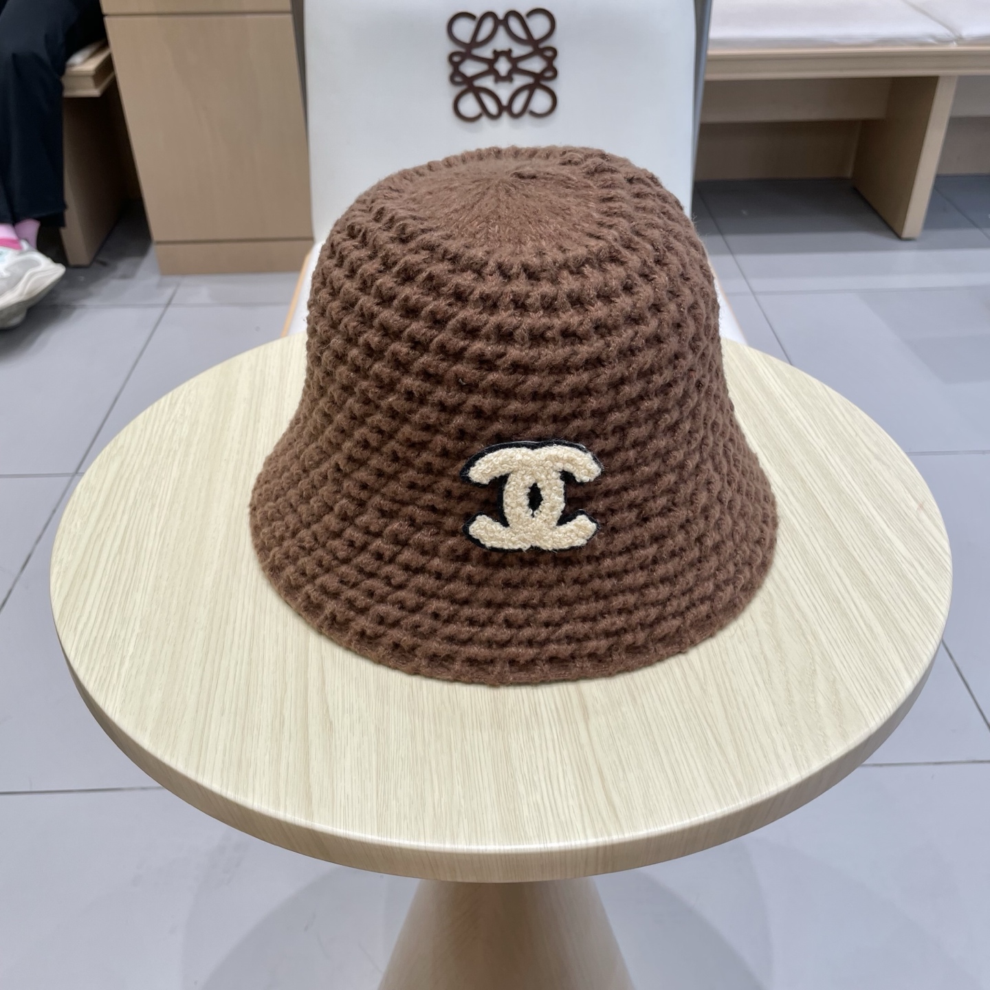 chanel香奈儿保暖米素颜女春夏帽格纹小水桶针织色潮渔夫帽子日系显脸盆帽遮脸