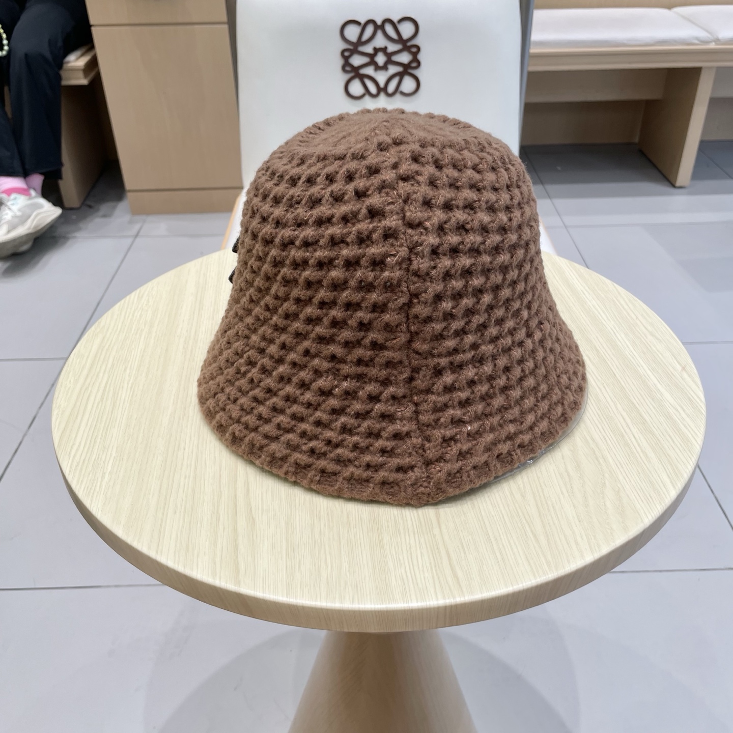 chanel香奈儿保暖米素颜女春夏帽格纹小水桶针织色潮渔夫帽子日系显脸盆帽遮脸