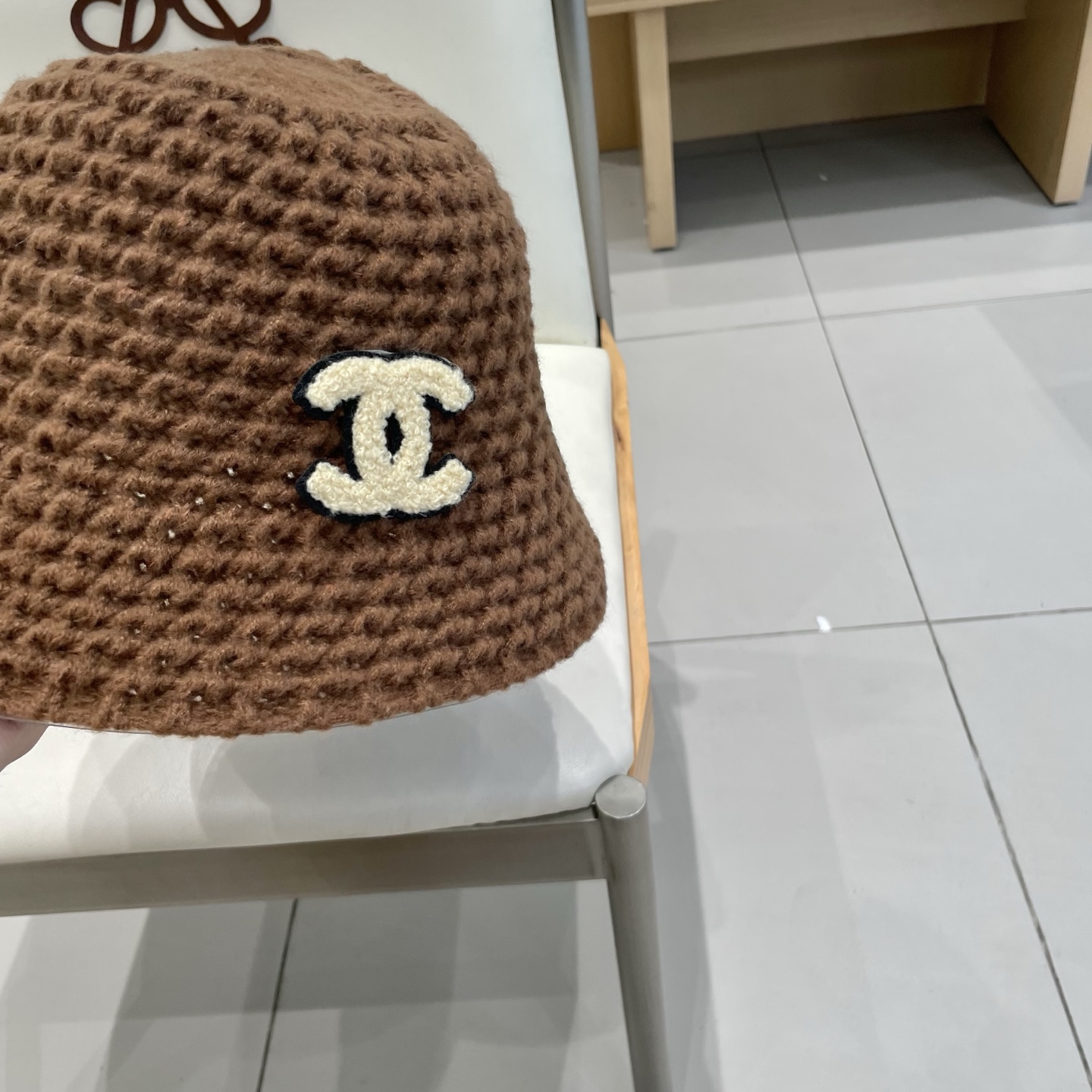 chanel香奈儿保暖米素颜女春夏帽格纹小水桶针织色潮渔夫帽子日系显脸盆帽遮脸