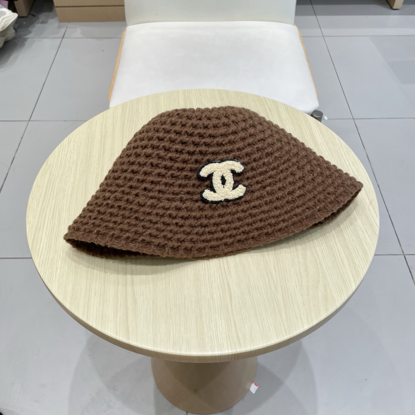 chanel香奈儿保暖米素颜女春夏帽格纹小水桶针织色潮渔夫帽子日系显脸盆帽遮脸