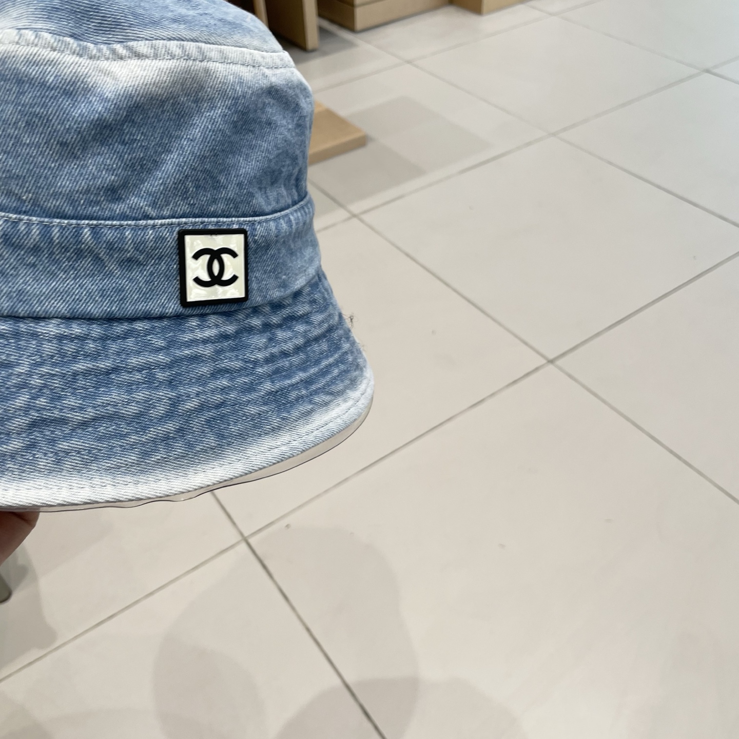 chanel香奈儿秋款水洗渐变色牛仔布渔夫帽子男女日系复古简约遮阳防晒素颜牛仔盆帽
