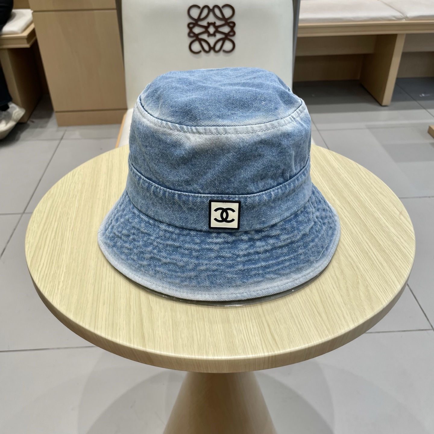 chanel香奈儿秋款水洗渐变色牛仔布渔夫帽子男女日系复古简约遮阳防晒素颜牛仔盆帽