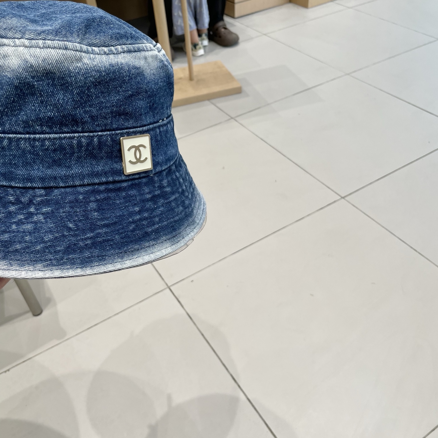 chanel香奈儿秋款水洗渐变色牛仔布渔夫帽子男女日系复古简约遮阳防晒素颜牛仔盆帽