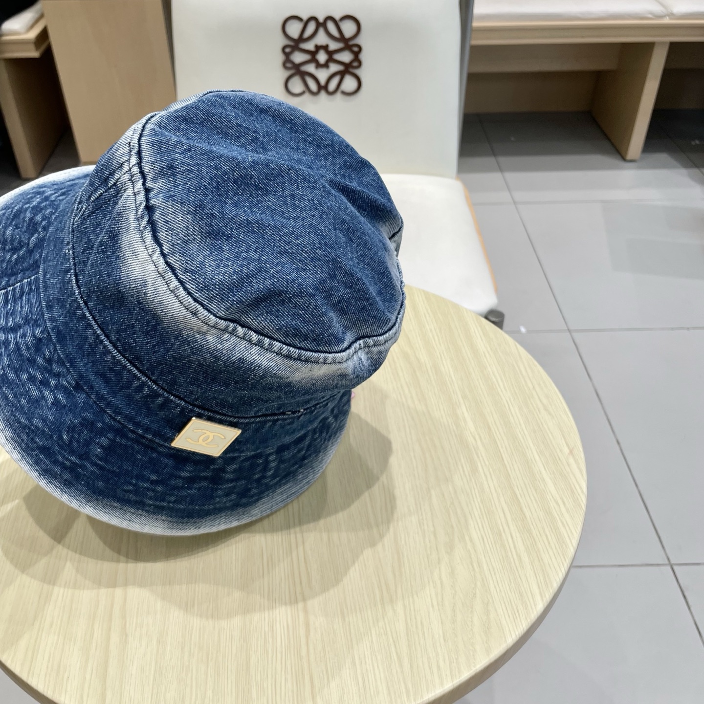 chanel香奈儿秋款水洗渐变色牛仔布渔夫帽子男女日系复古简约遮阳防晒素颜牛仔盆帽