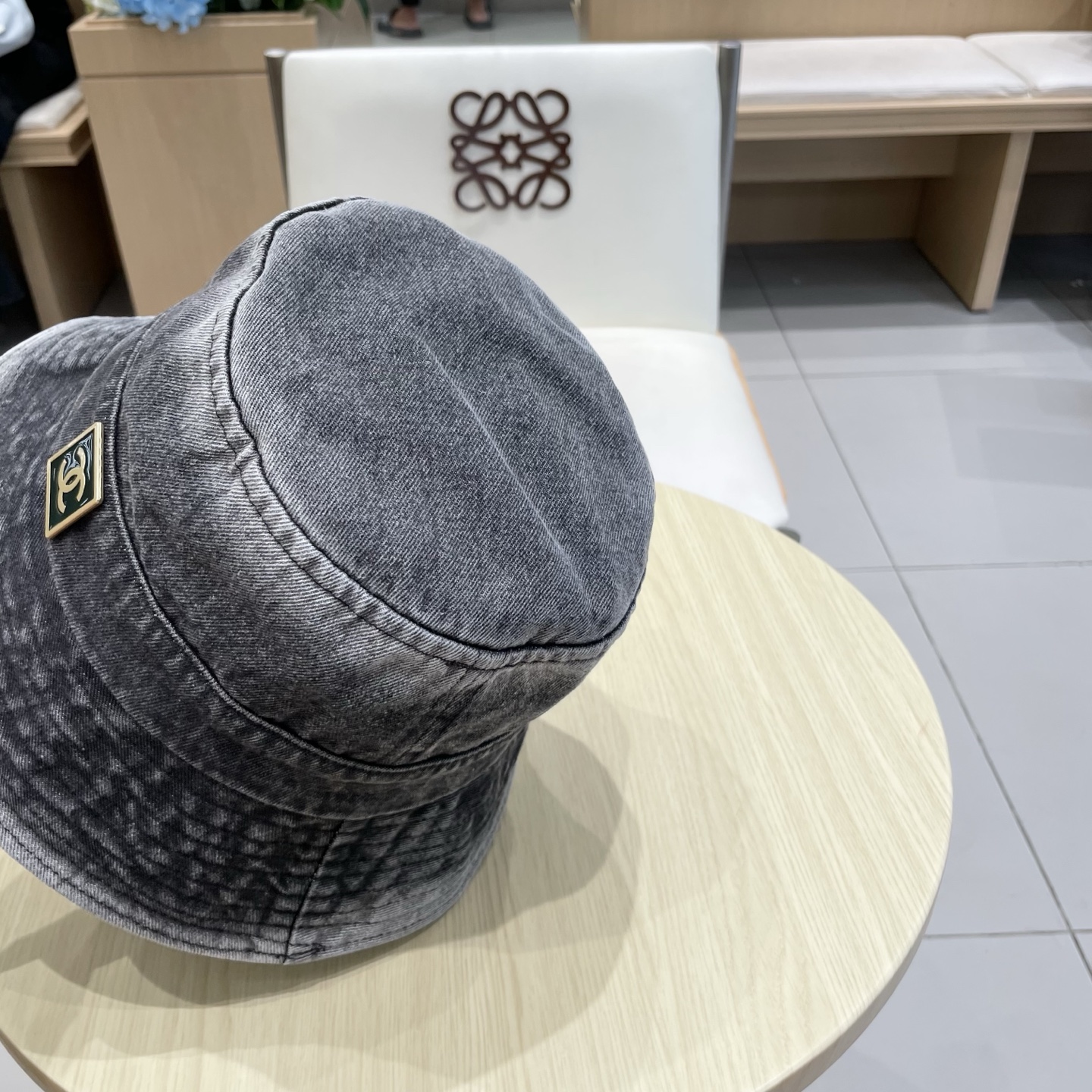 chanel香奈儿秋款水洗渐变色牛仔布渔夫帽子男女日系复古简约遮阳防晒素颜牛仔盆帽