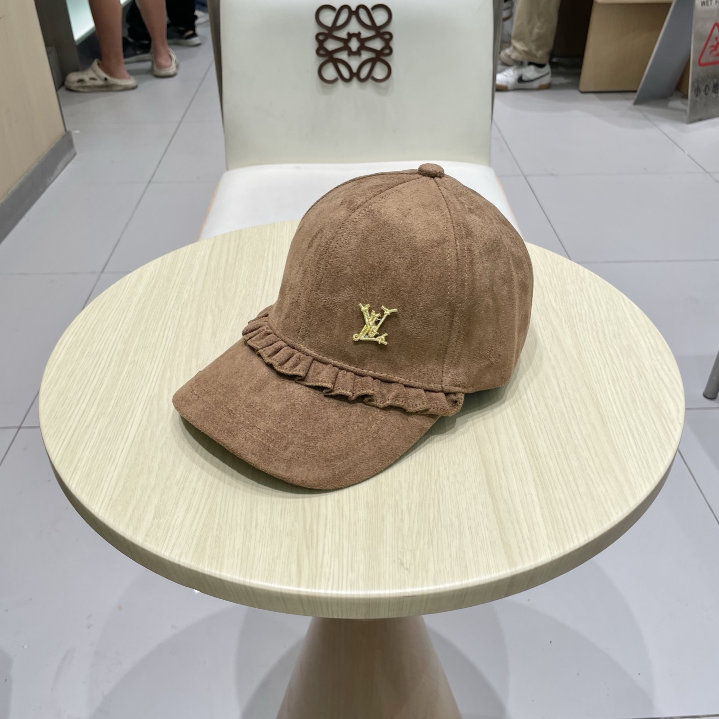 🧢路易威登LouisVuitton新款甜美花边棒球帽女早秋百搭休闲遮阳鸭舌帽子潮