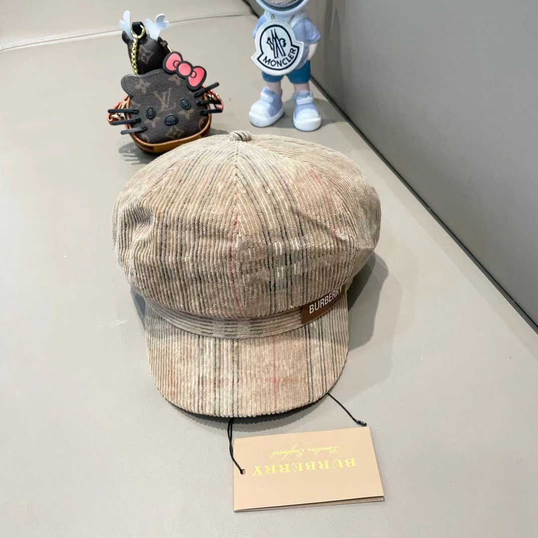   Burberry巴宝莉秋冬款南瓜帽，八角画家帽头围57cm