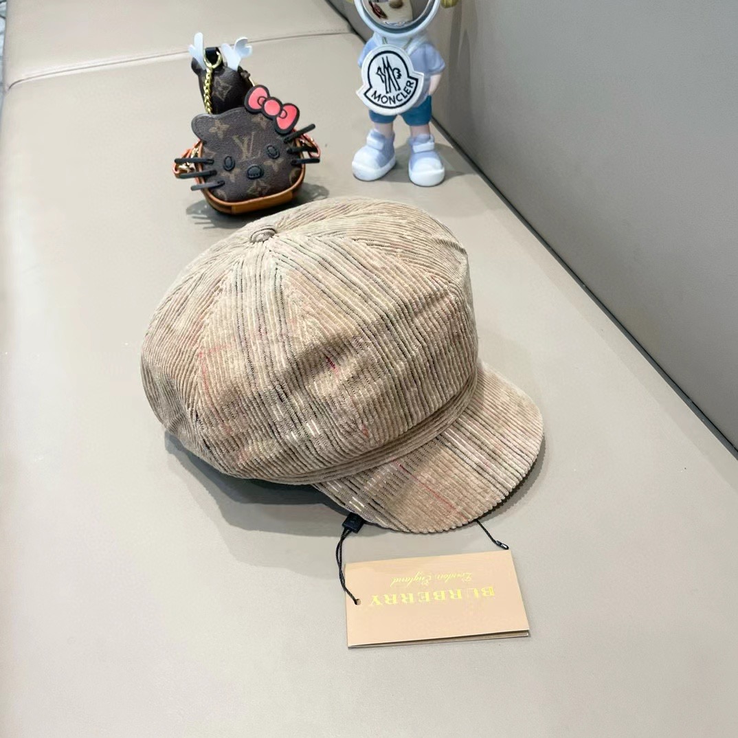   Burberry巴宝莉秋冬款南瓜帽，八角画家帽头围57cm