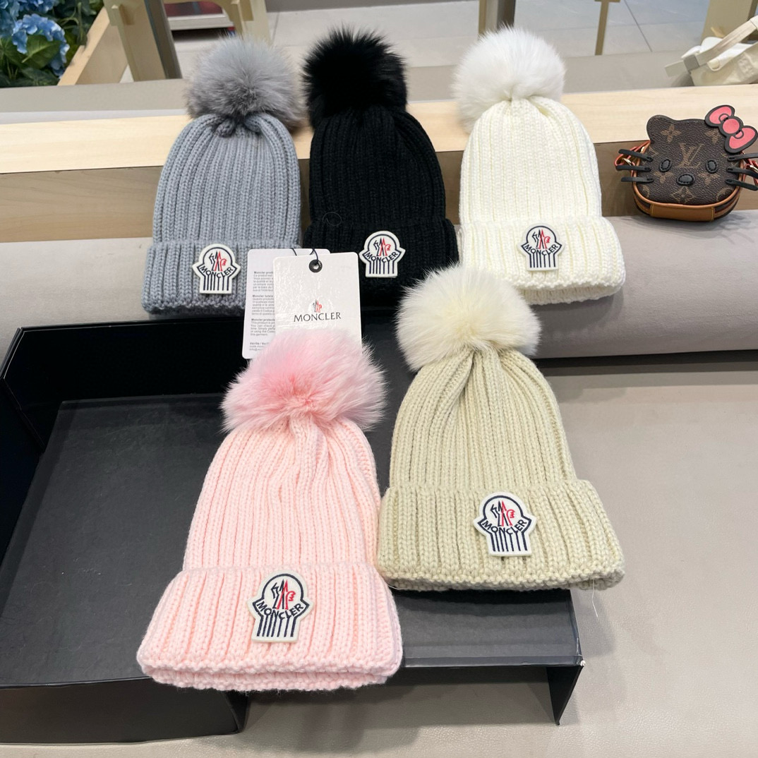  moncler蒙口欧美风格秋冬新款保暖羊毛帽儿童男女款通用版毛线帽冷帽帽子