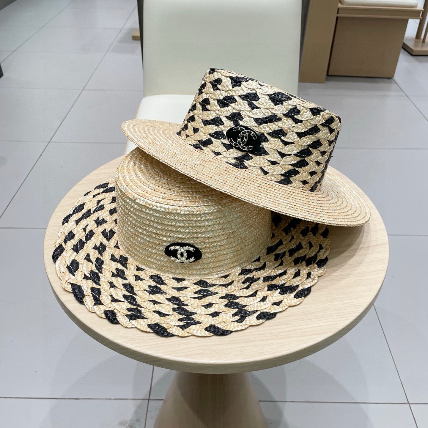  Chanel香奈儿麦秆草帽，拉菲草帽，头围57cm