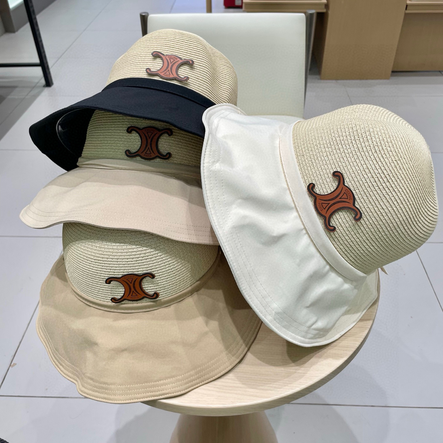  塞琳cellne2025新款韩版蝴蝶结系带渔夫帽子女出游草编遮阳帽显脸小防晒盆帽