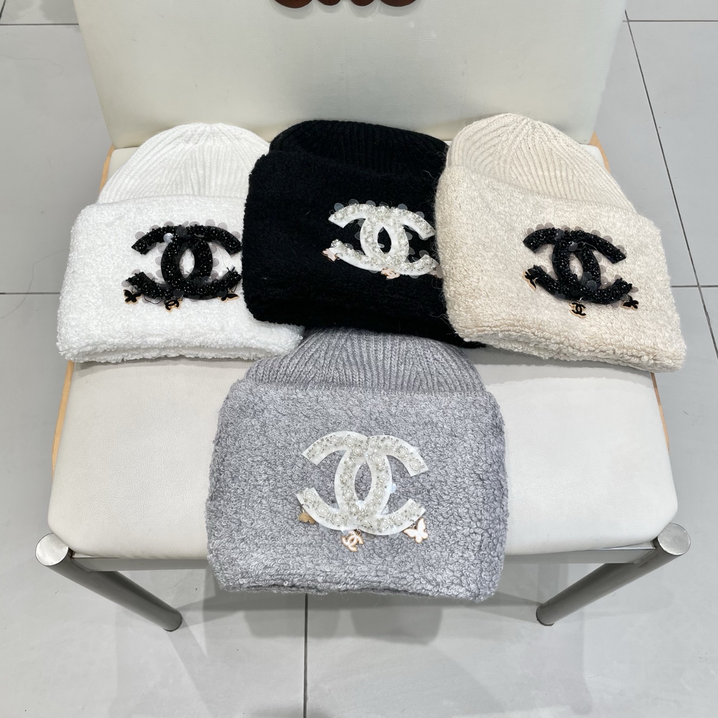  chanel香奈儿高品质50兔毛，50羊毛毛线帽甜美减龄针织帽加大显脸小保暖套头帽冬帽