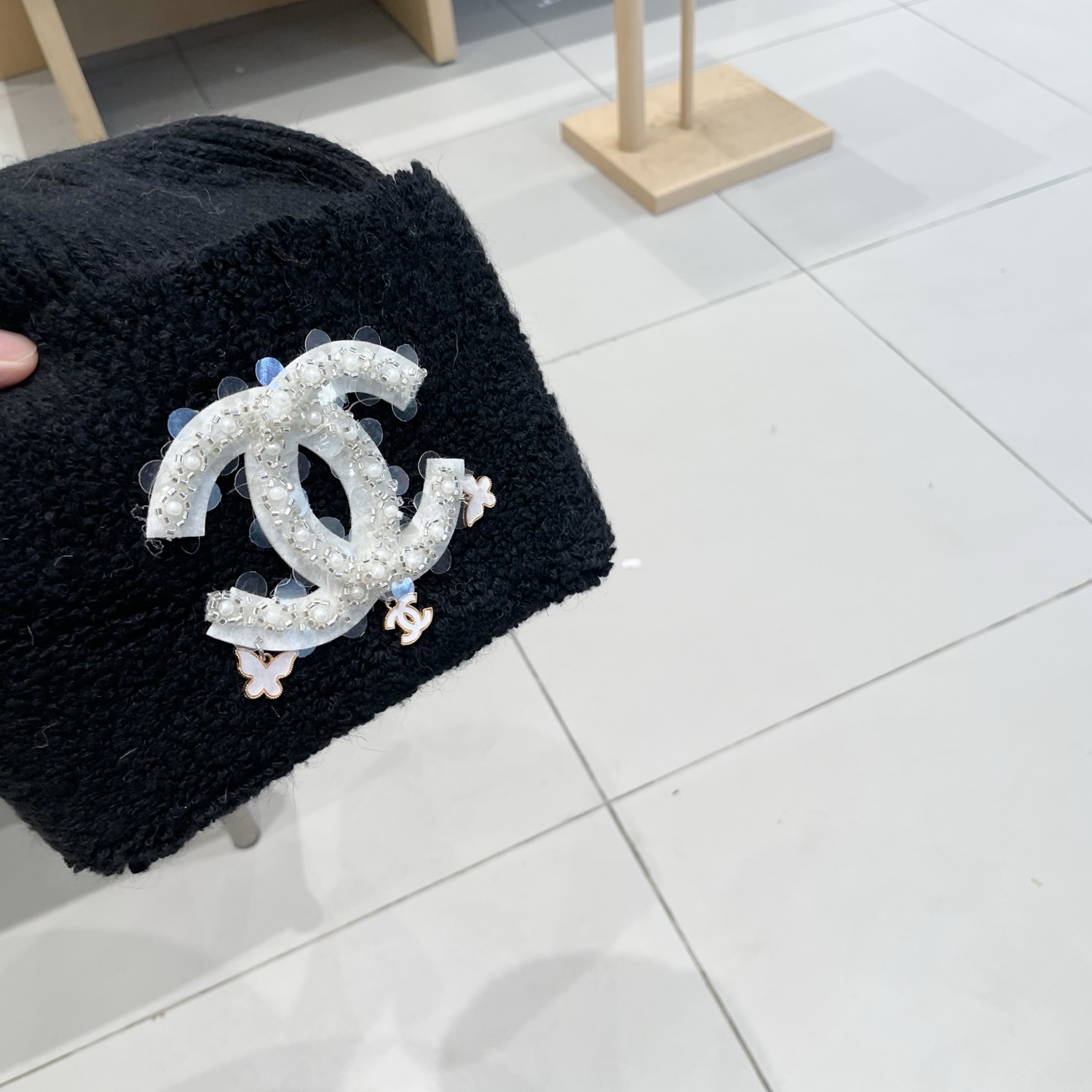  chanel香奈儿高品质50兔毛，50羊毛毛线帽甜美减龄针织帽加大显脸小保暖套头帽冬帽