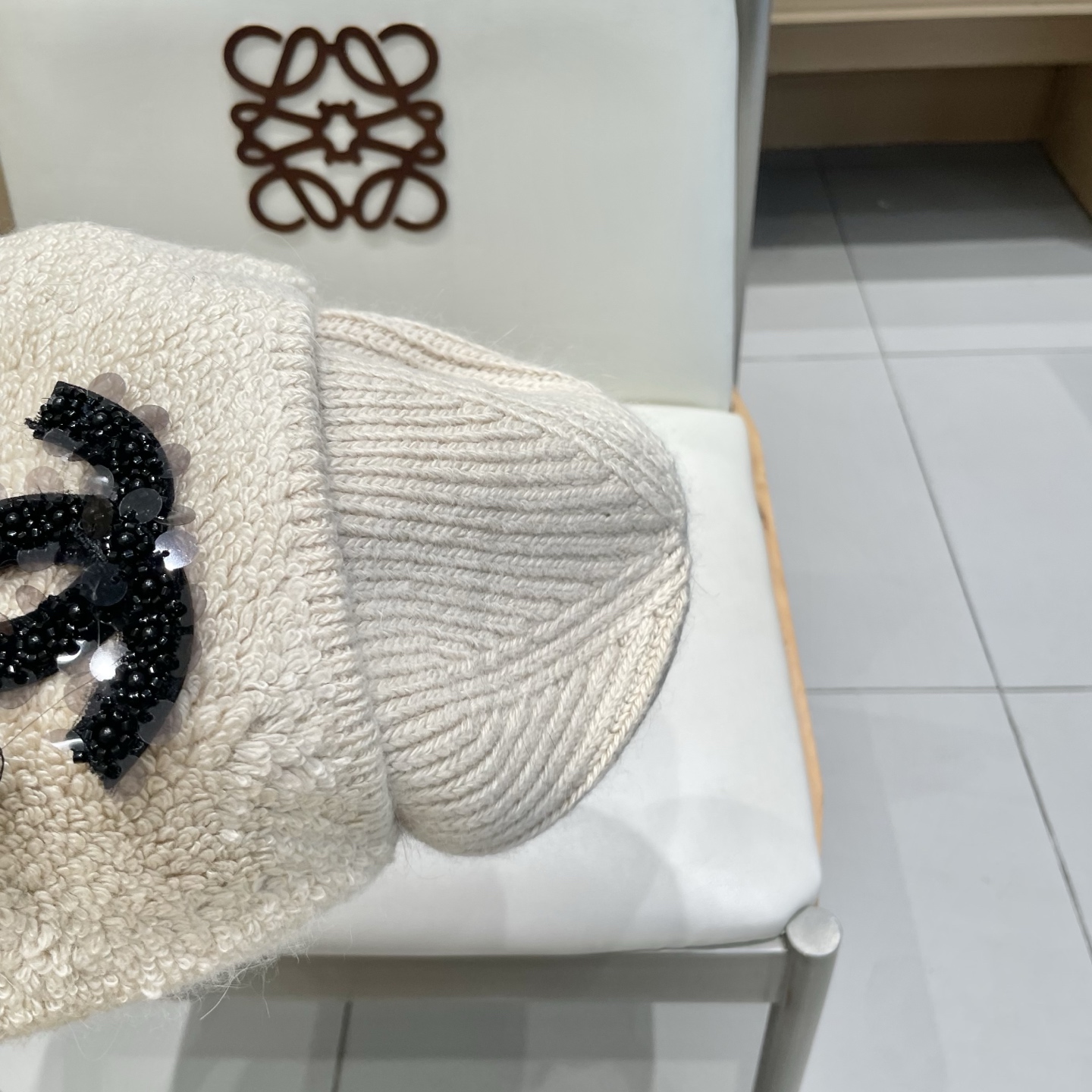  chanel香奈儿高品质50兔毛，50羊毛毛线帽甜美减龄针织帽加大显脸小保暖套头帽冬帽