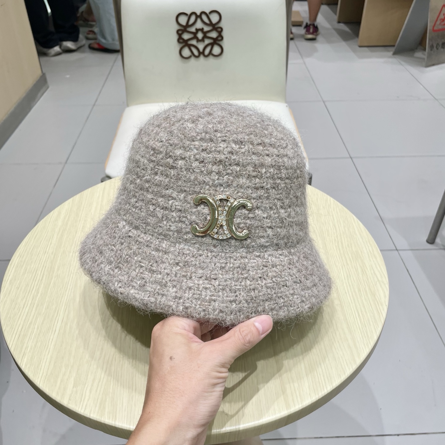 celine塞琳2025秋冬针织渔夫帽子女韩版加厚保暖时尚盆帽纯色百搭素颜显脸小