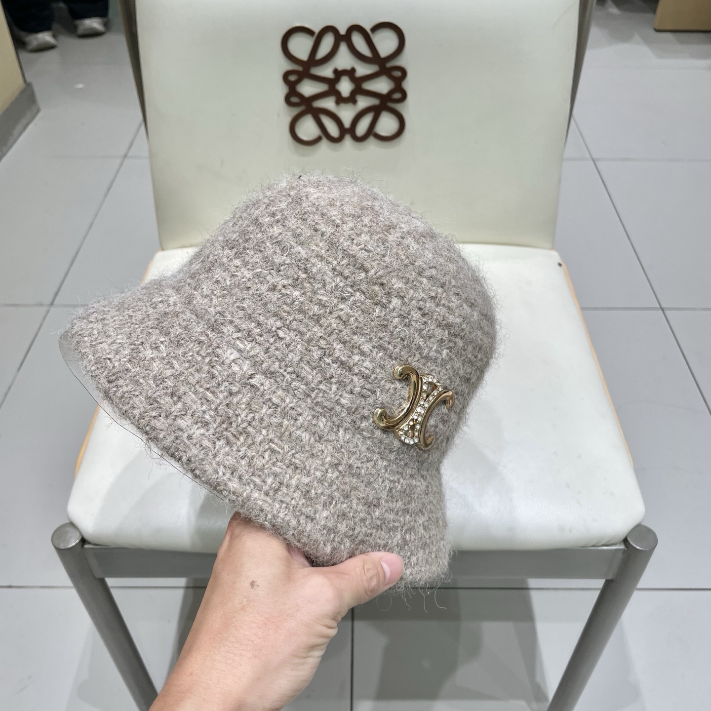 celine塞琳2025秋冬针织渔夫帽子女韩版加厚保暖时尚盆帽纯色百搭素颜显脸小