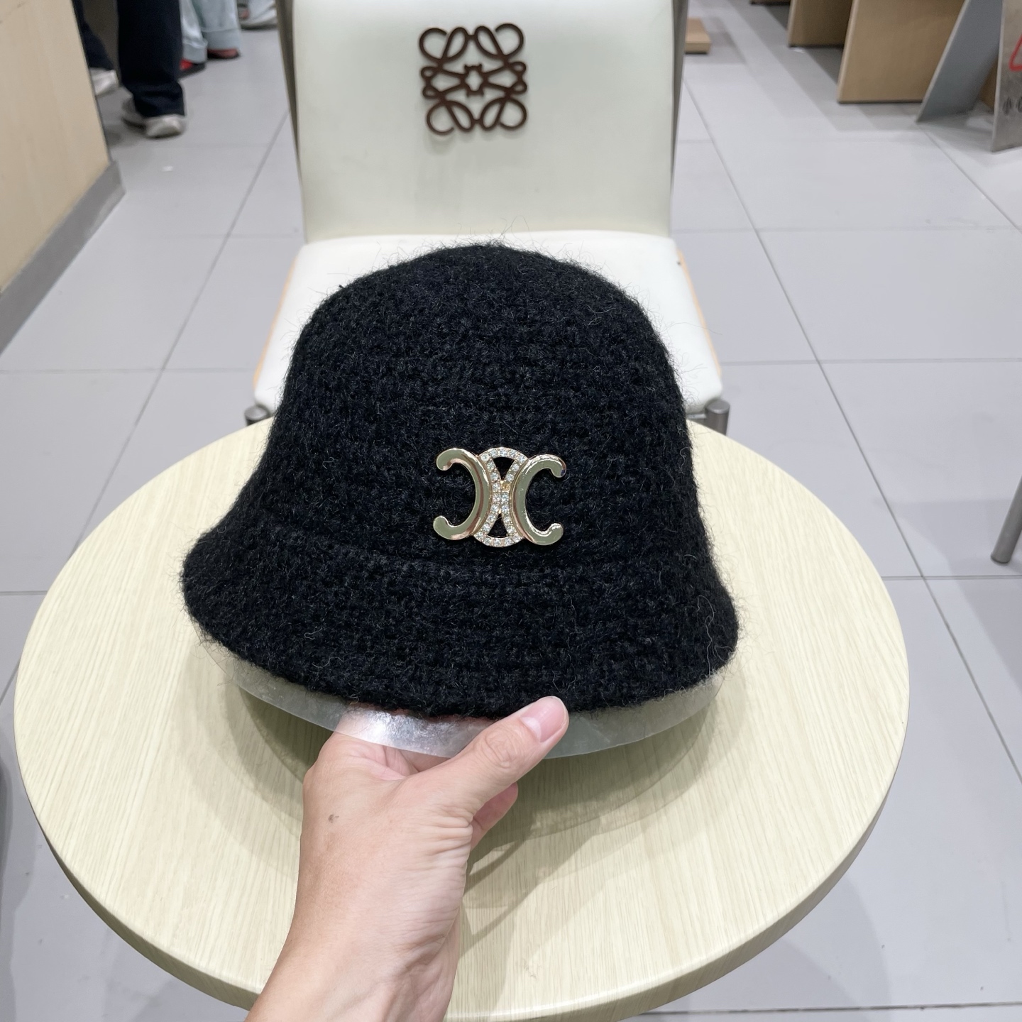 celine塞琳2025秋冬针织渔夫帽子女韩版加厚保暖时尚盆帽纯色百搭素颜显脸小