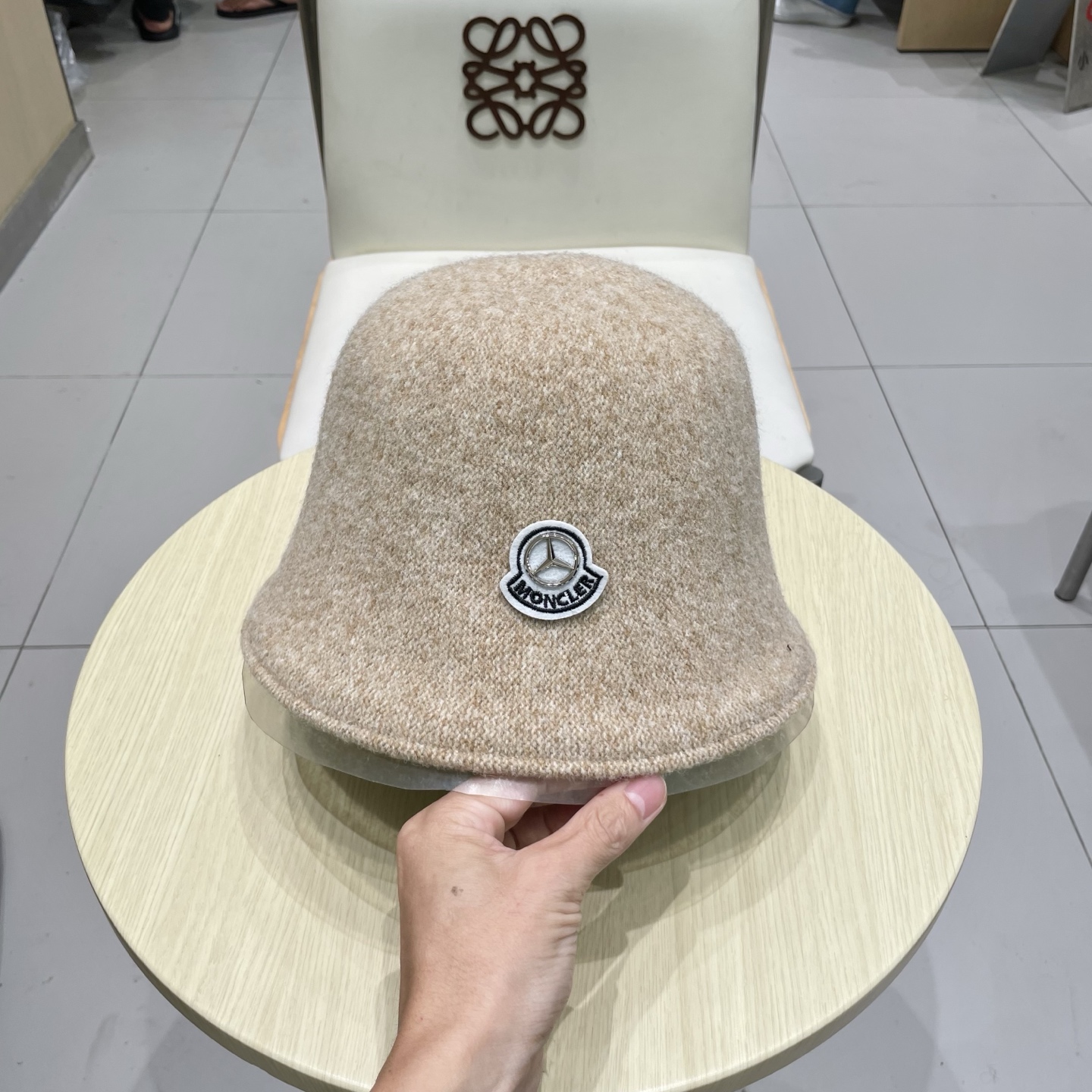 MONCLER蒙口秋冬双面戴小众渔夫帽子女可折叠显脸小纯色百搭简约出游休闲盆帽