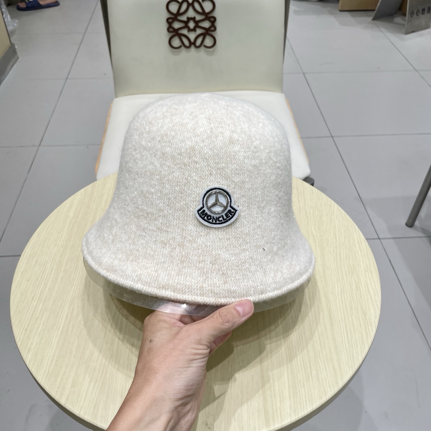 MONCLER蒙口秋冬双面戴小众渔夫帽子女可折叠显脸小纯色百搭简约出游休闲盆帽