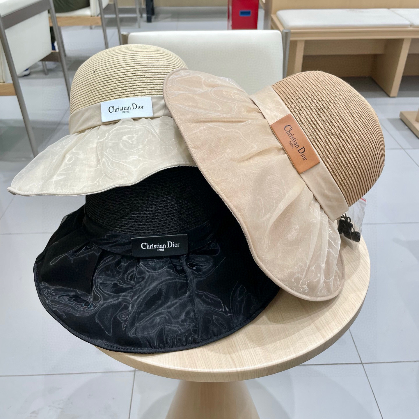  DIOR迪奥夏季遮阳防晒防紫外线渔夫帽子女款2025新款户外大帽檐遮脸太阳帽