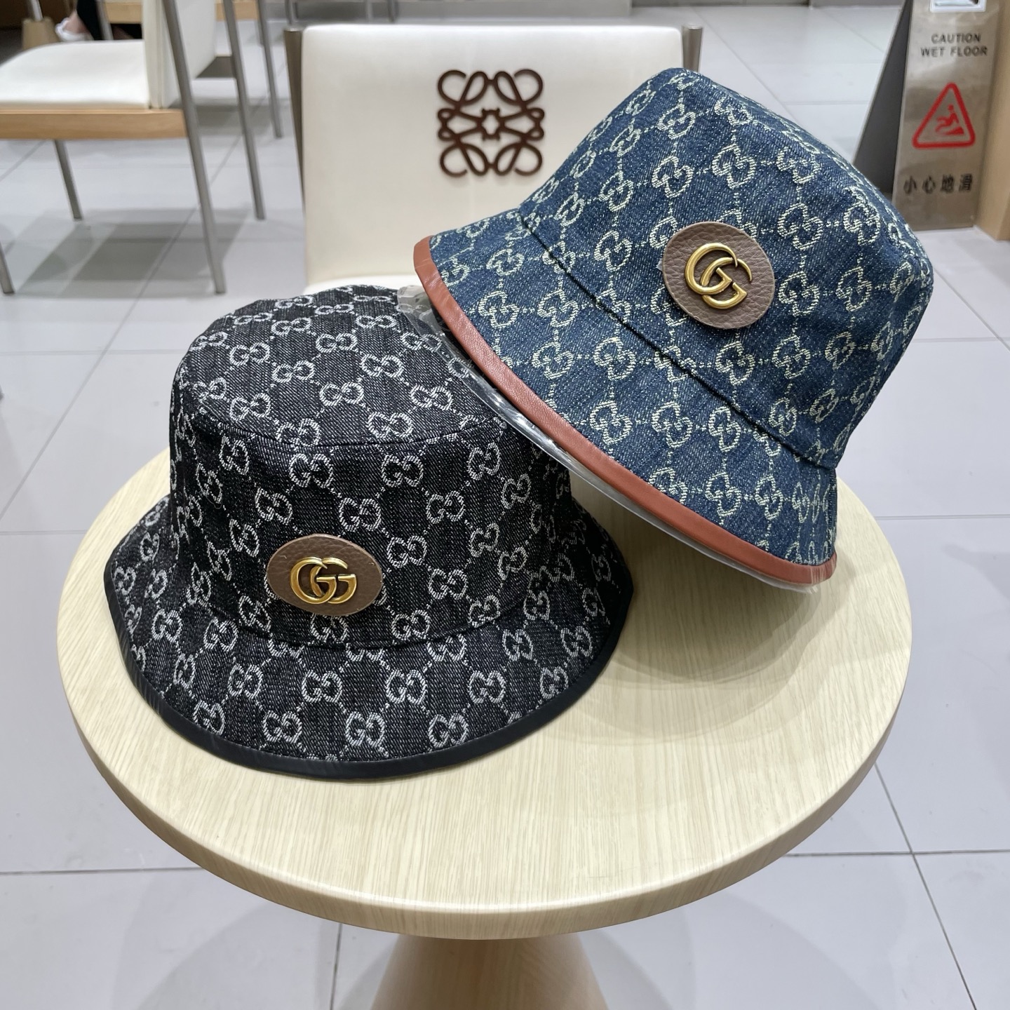  GUCCI古奇 2025专柜新款提花款牛仔渔夫帽，很潮！休闲运动款，经典制作，超级好搭衣服！显脸小