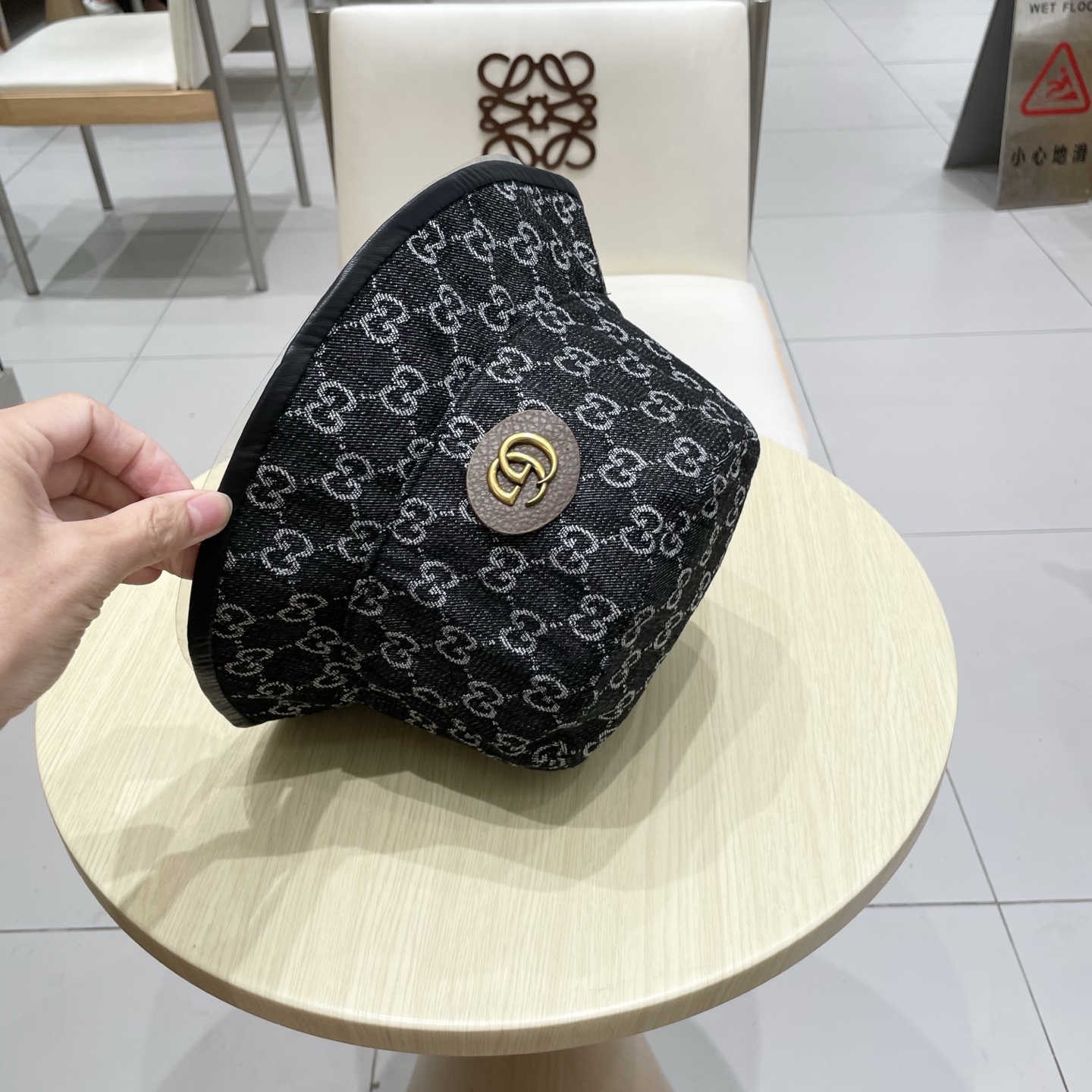  GUCCI古奇 2025专柜新款提花款牛仔渔夫帽，很潮！休闲运动款，经典制作，超级好搭衣服！显脸小