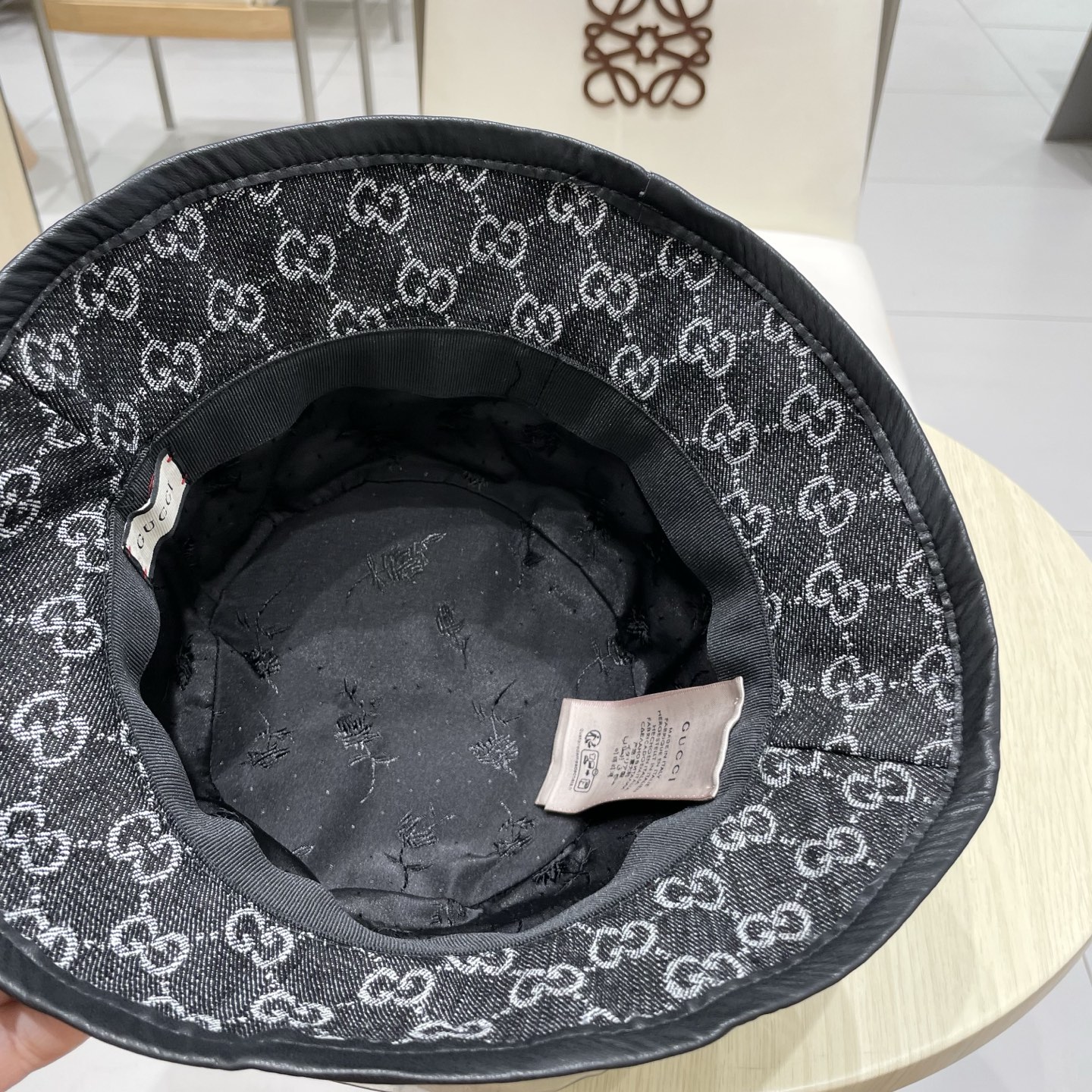 GUCCI古奇 2025专柜新款提花款牛仔渔夫帽，很潮！休闲运动款，经典制作，超级好搭衣服！显脸小