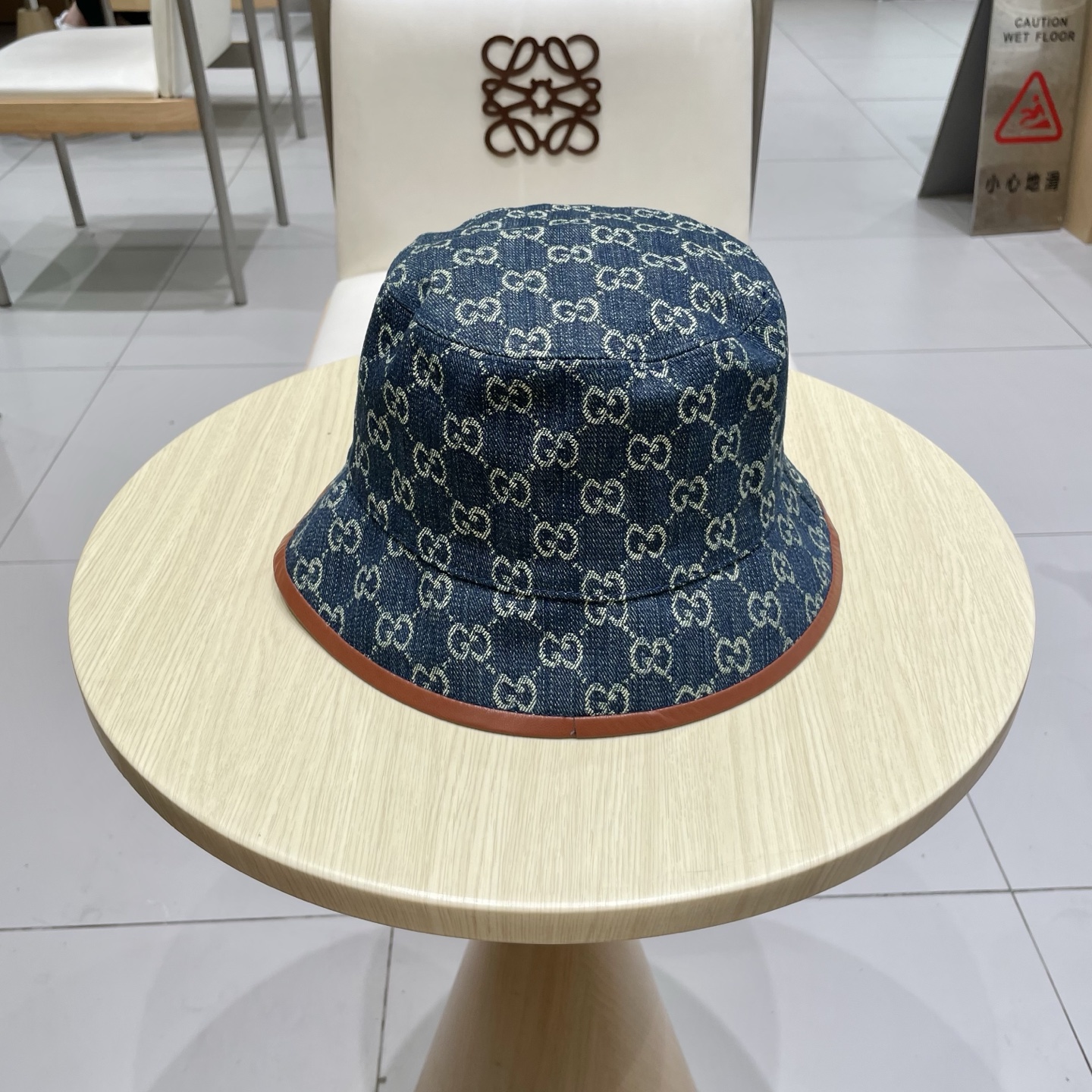  GUCCI古奇 2025专柜新款提花款牛仔渔夫帽，很潮！休闲运动款，经典制作，超级好搭衣服！显脸小