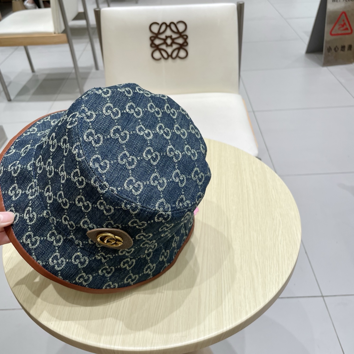  GUCCI古奇 2025专柜新款提花款牛仔渔夫帽，很潮！休闲运动款，经典制作，超级好搭衣服！显脸小