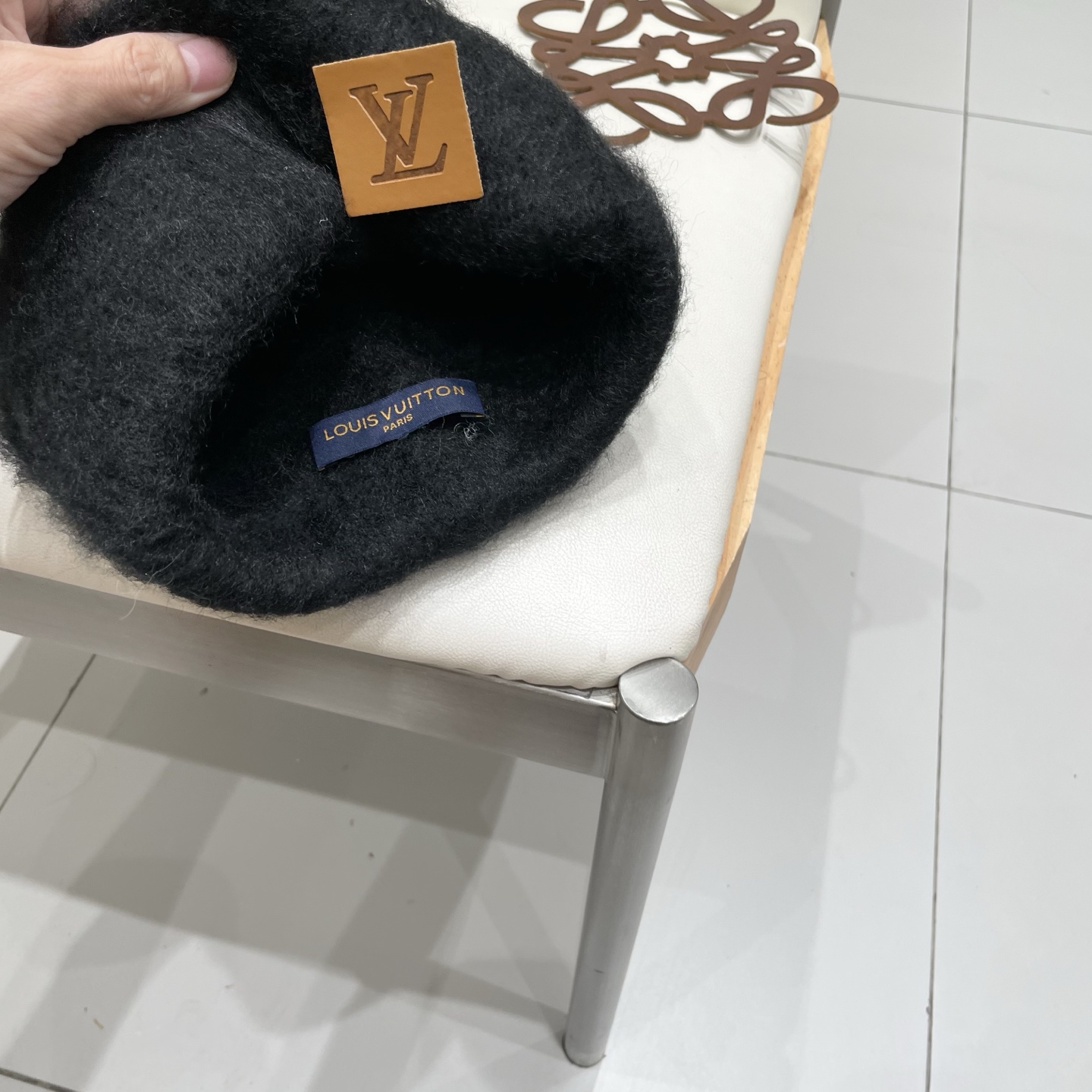 🧢路易威登LouisVuitton😍拉毛软糯针织帽子女冬季毛绒保暖毛线帽白色护耳帽冷帽男