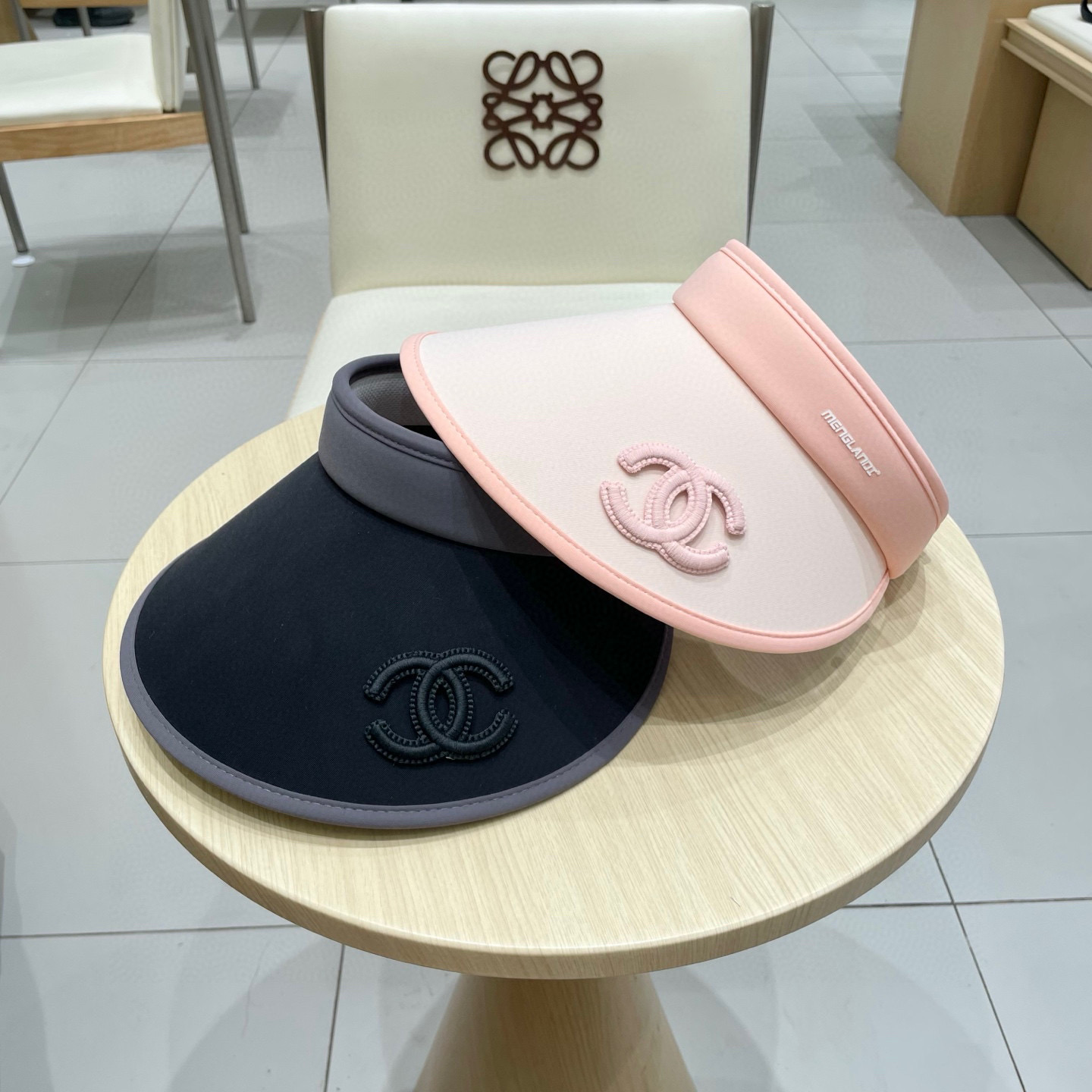  chanel香奈儿双面冰丝空顶遮阳帽女夏天防紫外线扎马尾户外遮阳大檐遮脸太阳帽