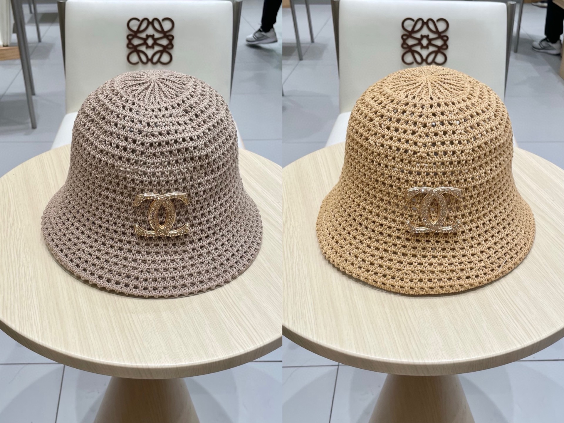  chanel香奈儿2025新款镂空帽子遮阳水桶帽日系春夏季女防晒显脸小盆帽时尚百搭