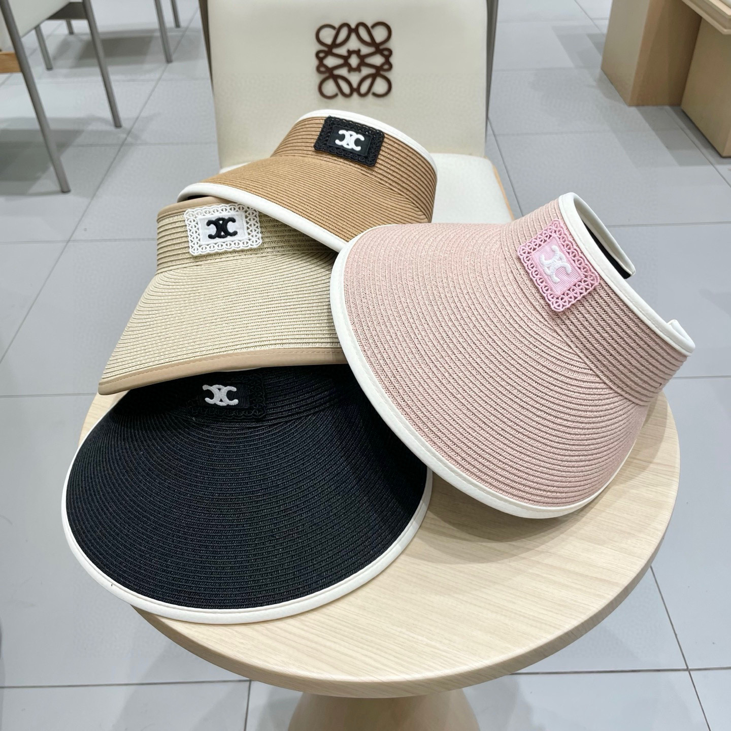  塞琳celine大帽檐草编空顶帽女夏季户外防紫外线遮阳帽可折叠出游遮脸防晒帽