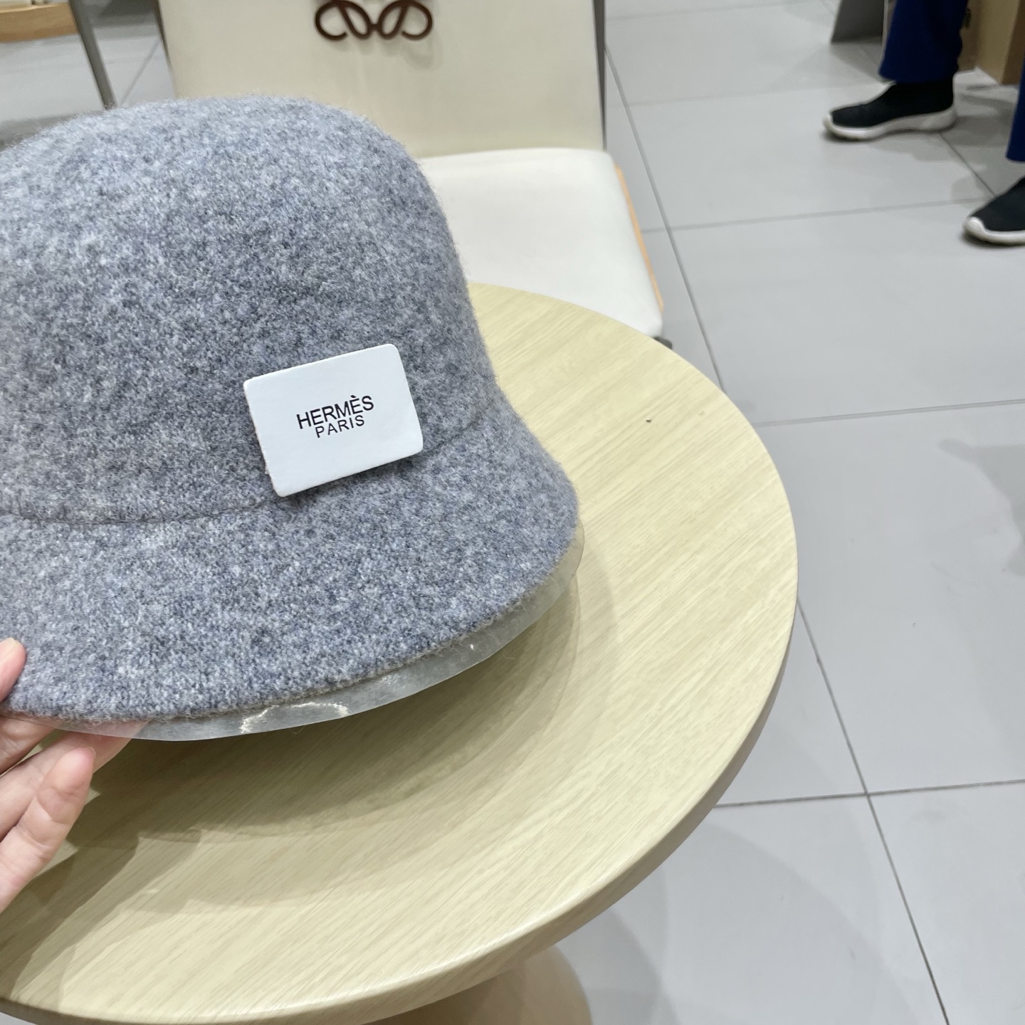  爱马仕 HERMES加厚保暖可折叠渔夫帽子显女秋脸潮小网红水桶纯色针织冬盆帽羊毛