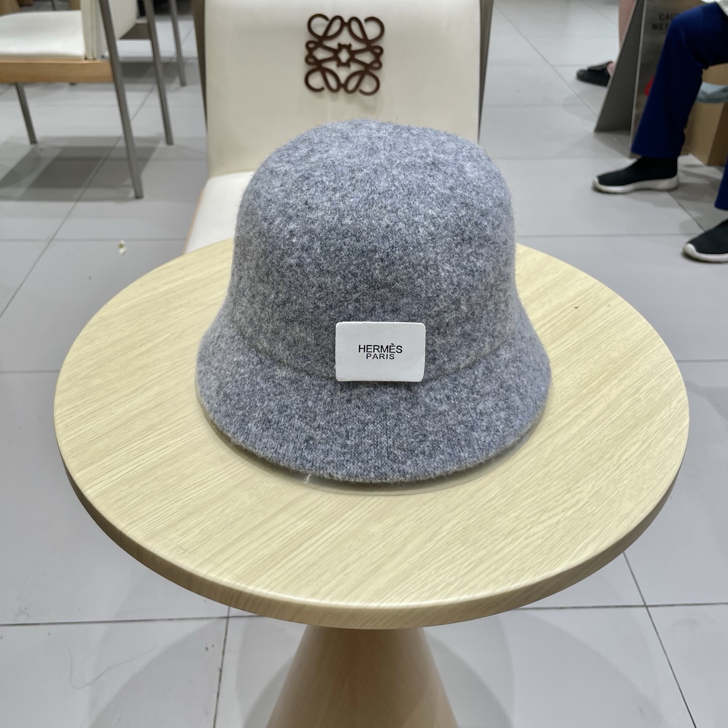  爱马仕 HERMES加厚保暖可折叠渔夫帽子显女秋脸潮小网红水桶纯色针织冬盆帽羊毛