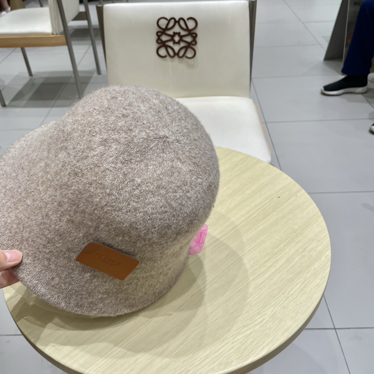  爱马仕 HERMES加厚保暖可折叠渔夫帽子显女秋脸潮小网红水桶纯色针织冬盆帽羊毛